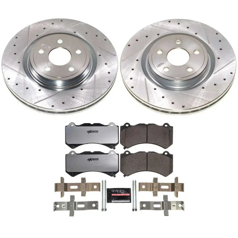 Power Stop 21-24 Dodge Durango / 2021 Jeep Grand Cherokee Front Z26 Street Warrior Brake Kit 1