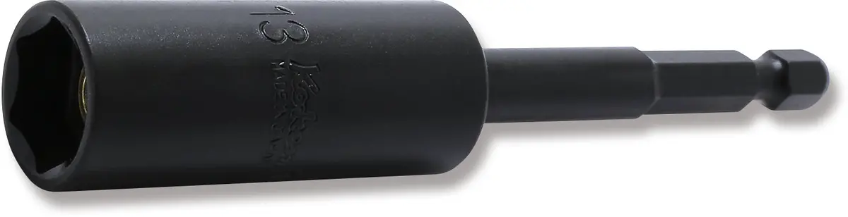 1/4 Hex Dr. Nut Setter With Plastic Protector  13Mm 6 Point Length 100Mm Slide Magnet Turnable Pom Cover 1