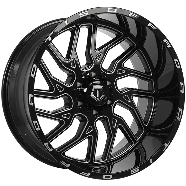 Tis 544 Gloss Black - Milled Edge 20X10.0 -25 6X135/6X139.7Mm 108.1Mm 1