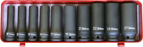 1/2 Sq. Dr. 13 Piece Impact Deep 6-Point Socket Set  10-27Mm 1