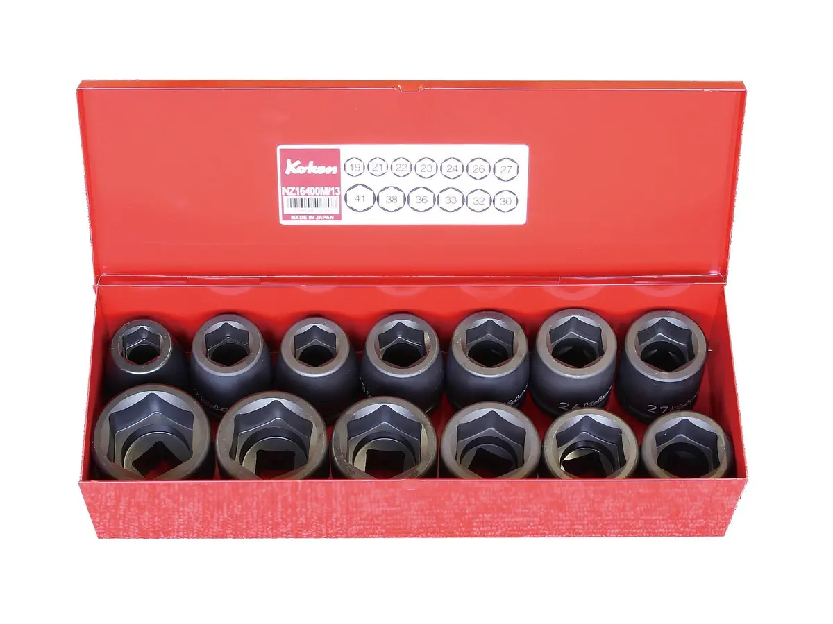 3/4 Sq. Dr. Thin Wall Socket Set  19-41Mm 6 Point   13 Pieces 1