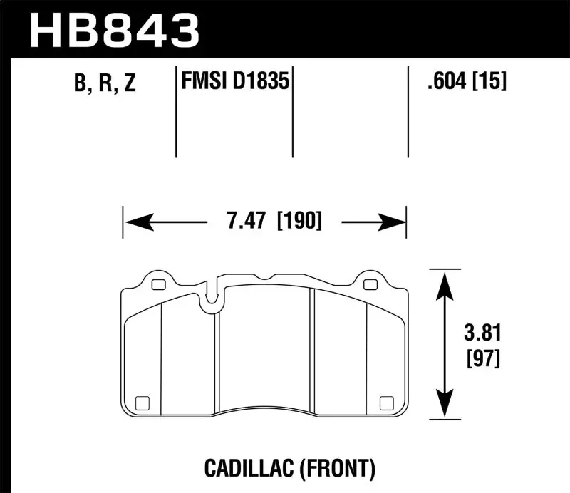 Hawk 2016 Cadillac Cts Hps Front Race Brake Pads 1