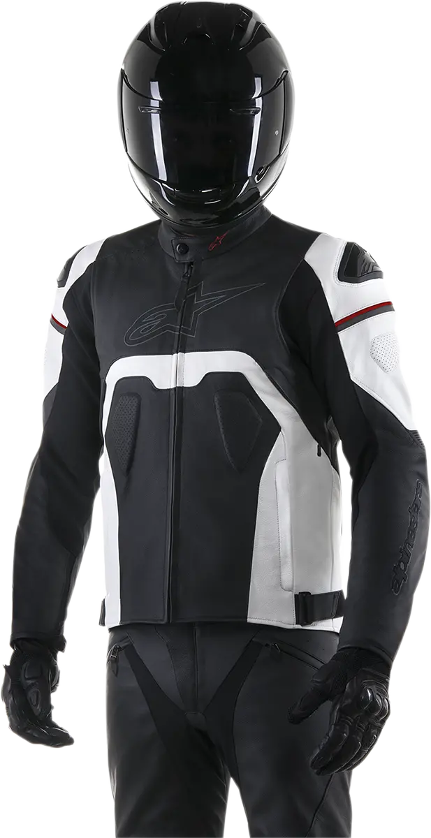 Alpinestars Core Leather Motorcycle Jacket – Black/White Colorway, Size Us 36 / Eu 46 1