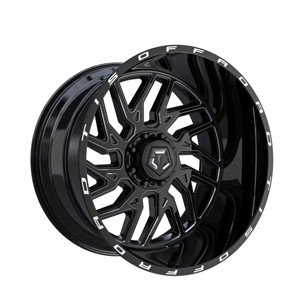 Tis 544 Gloss Black - Milled Edge 20X12 -44 6X135|6X139.7Mm 108.1Mm 1