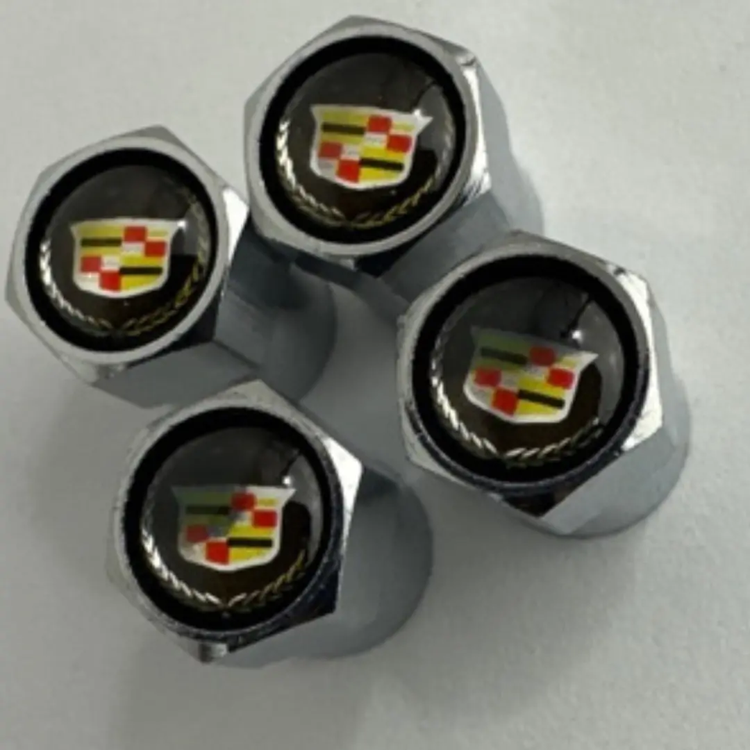 Set Of 4 Universal Cadillac Silver Wheel Stem Air Valve Caps E1ea0b59 1