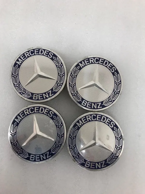 4Pc Mercedes 75Mm Classic Dark Blue Wheel Center Hub Caps Amg Wreath Ce545d84 1