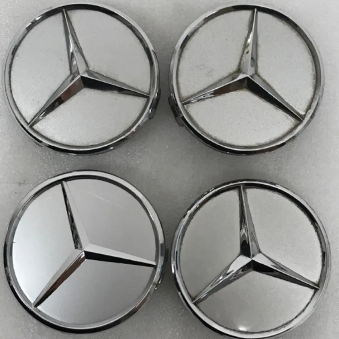 4X For Mercedes-Benz Silver Wheel Center Hub Caps 75Mm 24B9f49a 1