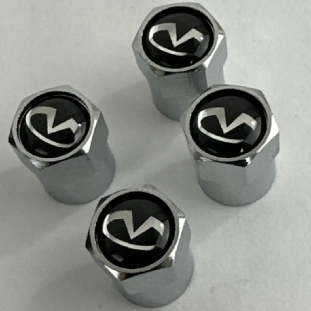 Set Of 4 Universal Infiniti Silver Wheel Stem Air Valve Caps D3debc64 1