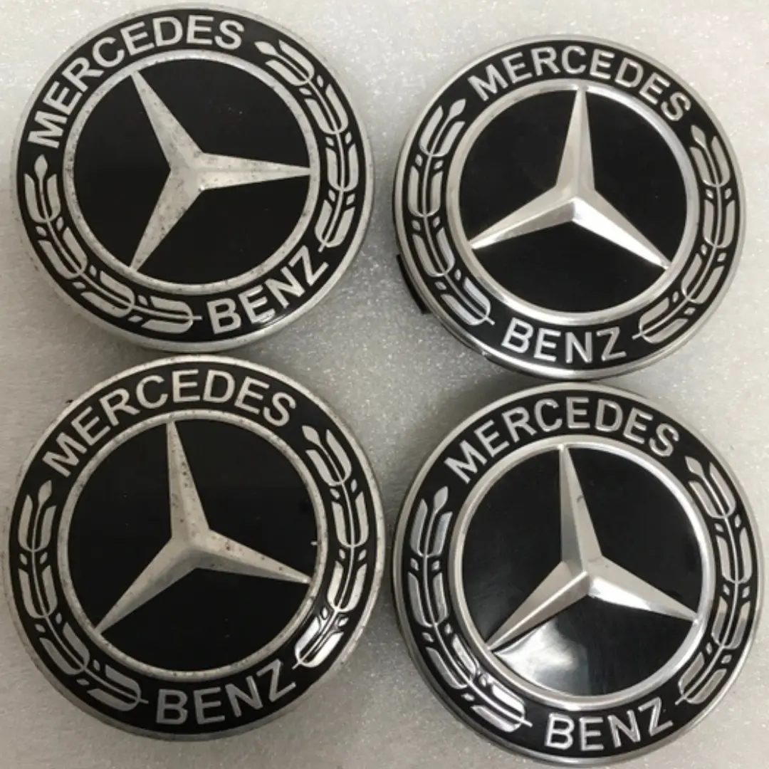 Set Of 4 Mercedes-Benz Black Wheel Center Caps 75Mm A171400025 157D1c6d 1