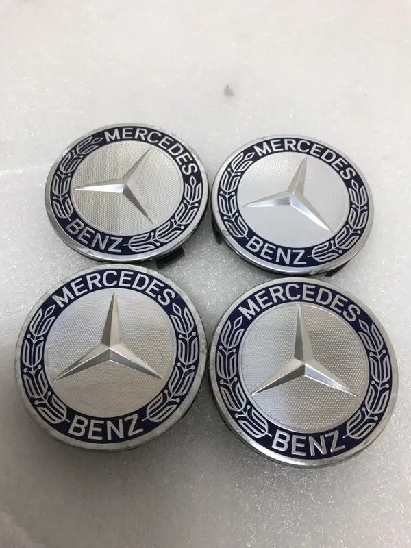 Set Of 4 Mercedes 75Mm Classic Dark Blue Wheel Center Hub Caps A479f9f8 1