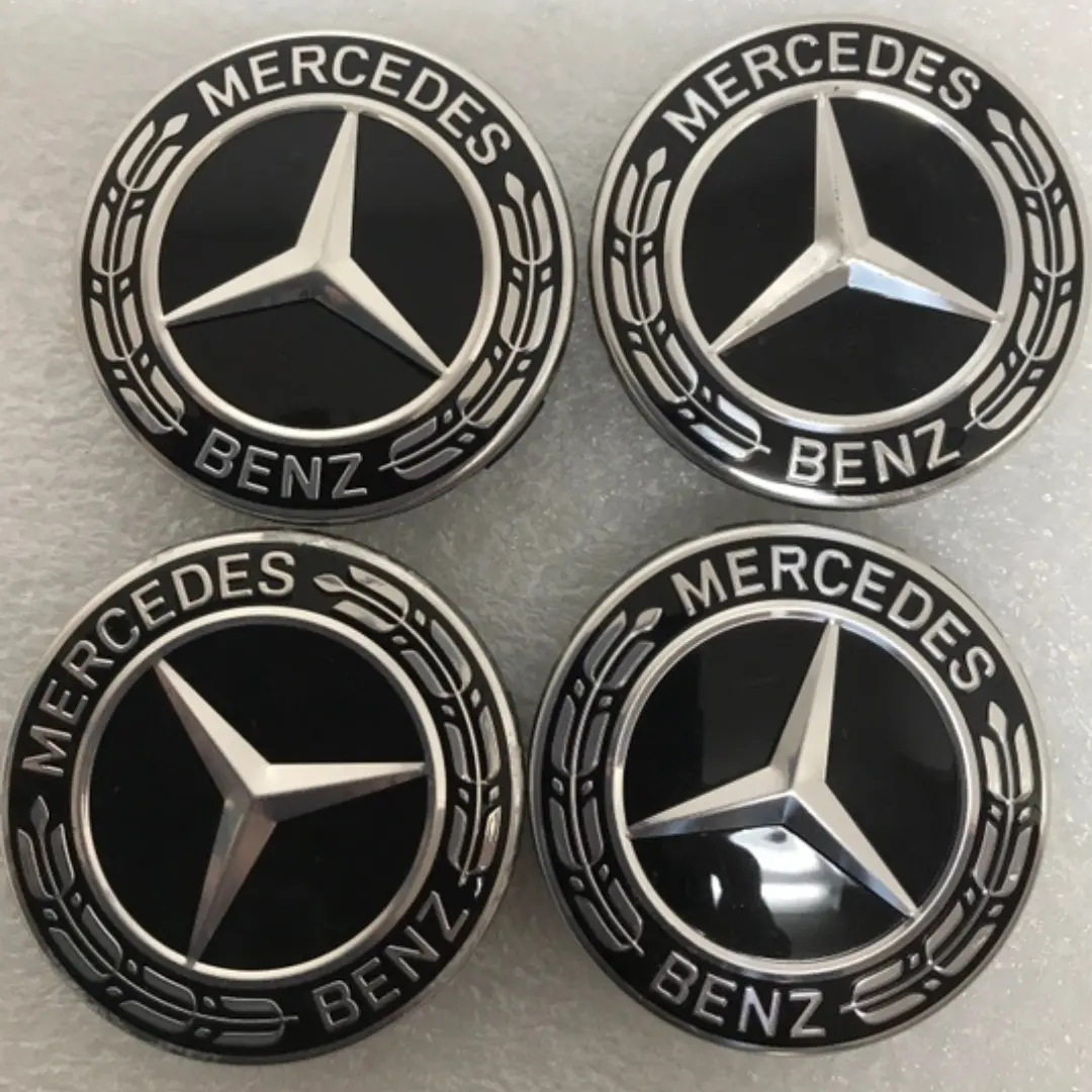 Set Of 4 Mercedes-Benz Black Wheel Center Caps D97c1a3 1