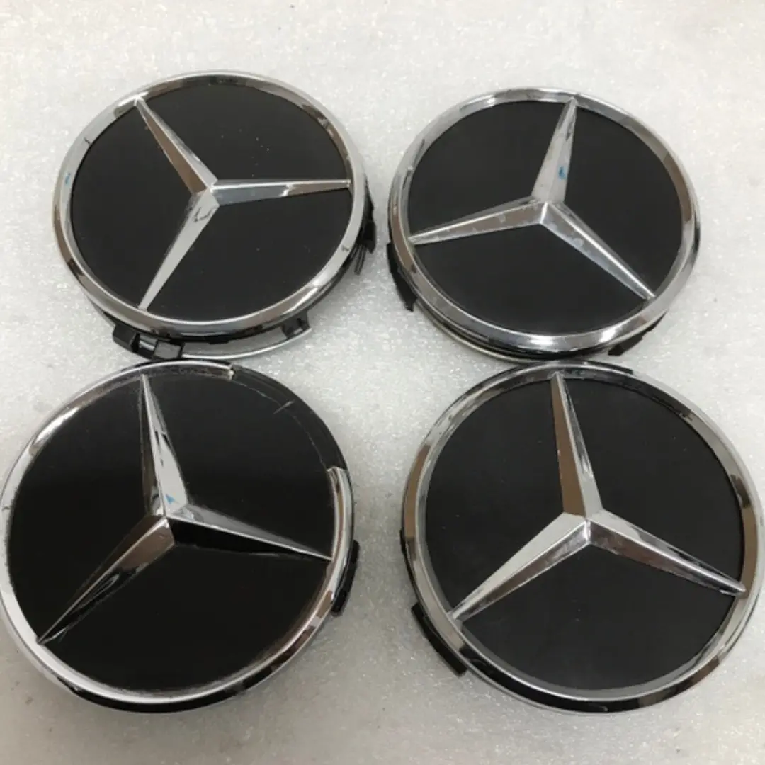 Set Of 4 Mercedes-Benz Matte Black Wheel Center Hub Caps 75Mm 55132Ab6 1