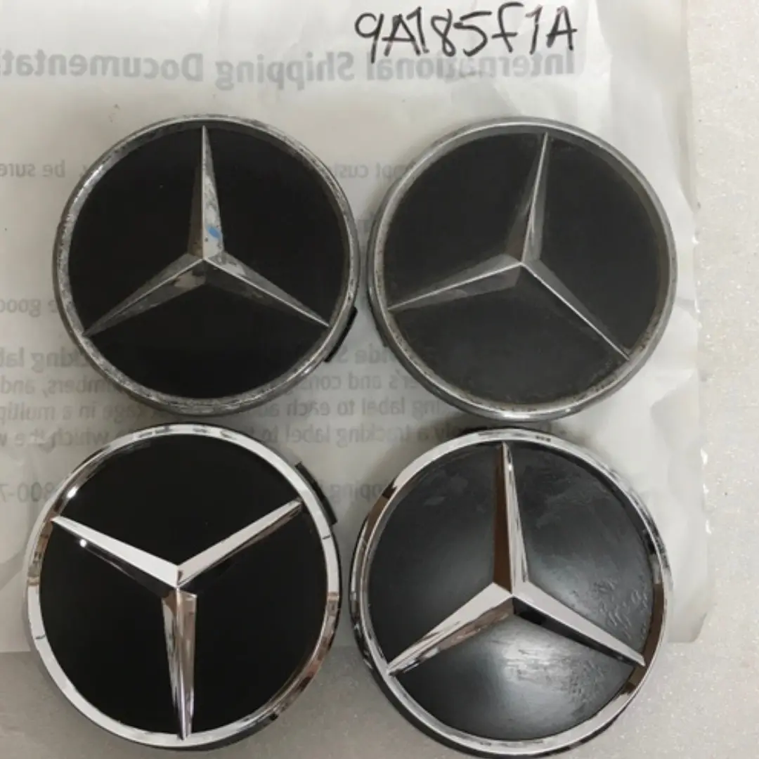 Set Of 4 Mercedes-Benz Matte Black Wheel Center Hub Caps 75Mm 9A185f1a 1