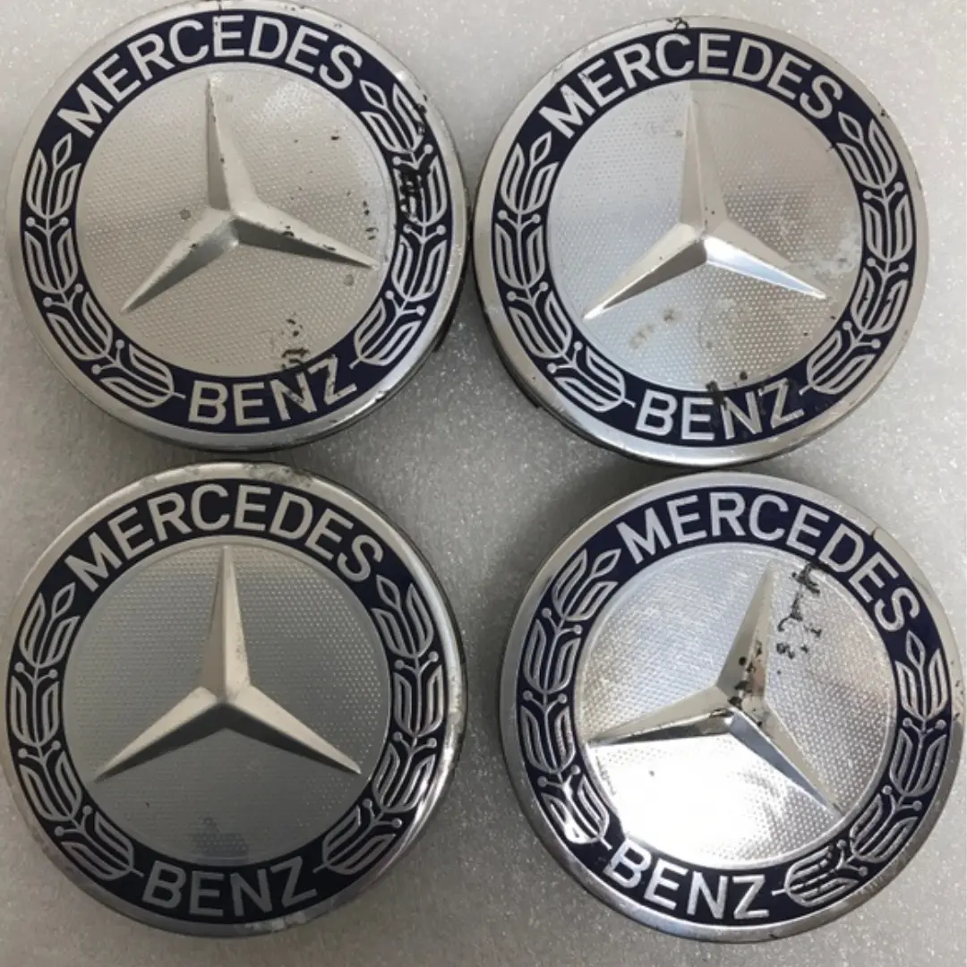 Set Of 4 Mercedes 75Mm Classic Dark Blue Wheel Center Hub Caps 9442B19a 1