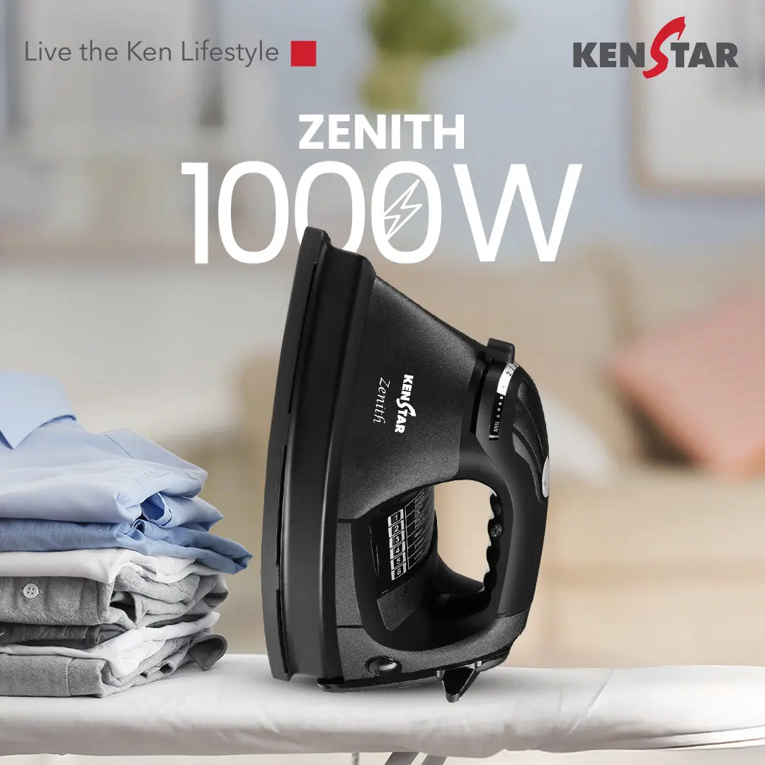 Zenith Heavy Weight Iron 1000W, Non-Stick Soleplate 1