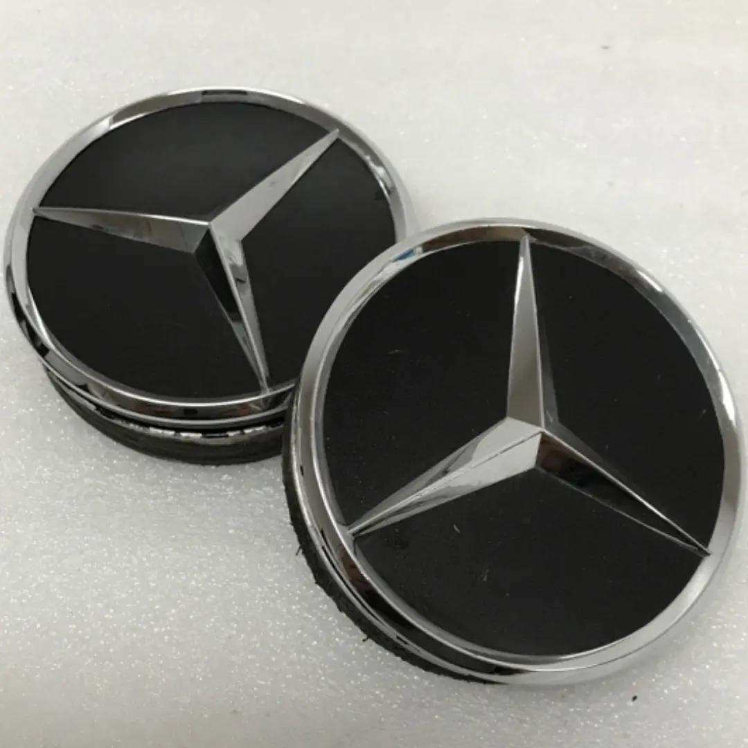 Set Of 2 Mercedes-Benz Black Wheel Hub Center Caps 4Bd211f0 1