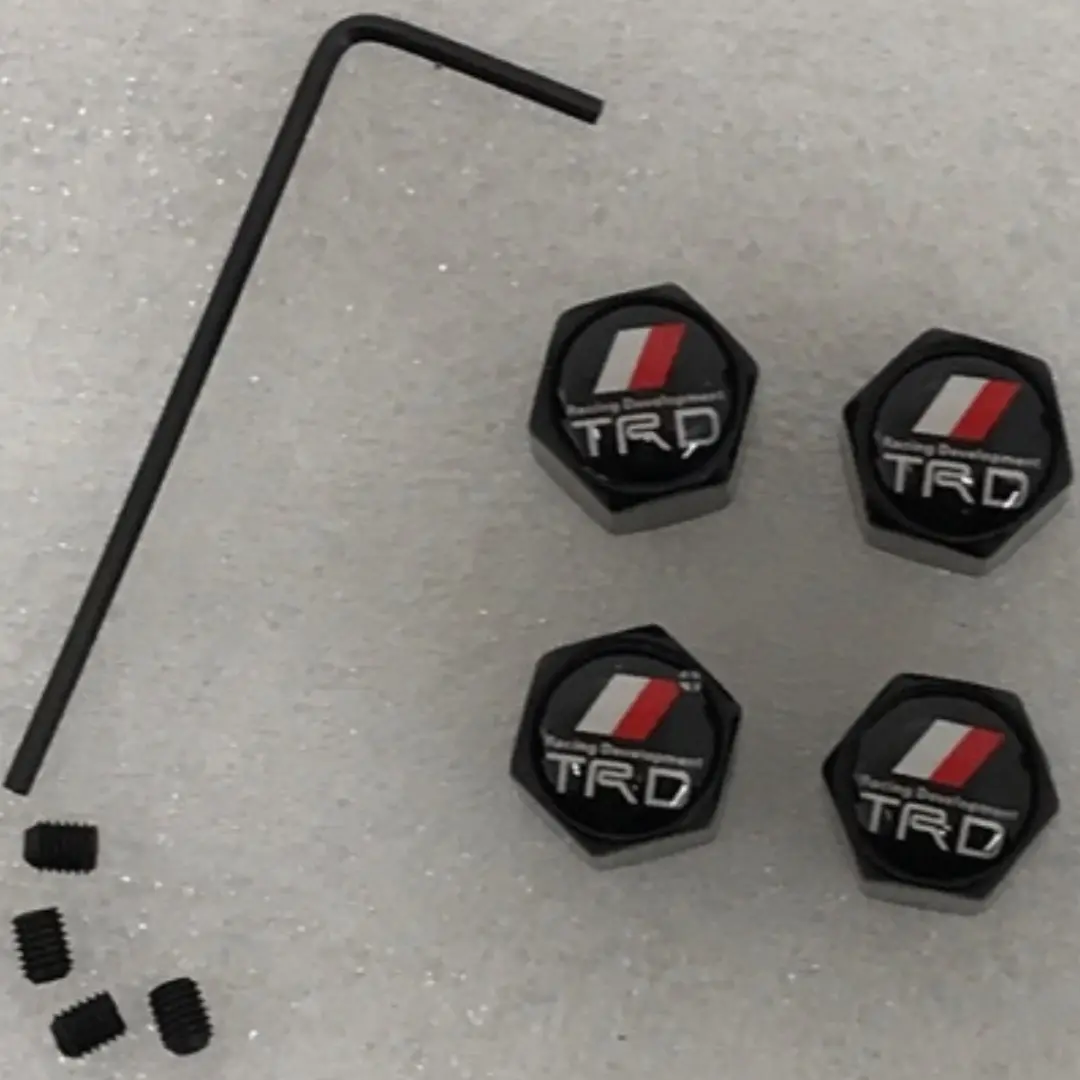 Set Of 4 Trd Racing Development Tire Valve Stem Caps For Car With Key 60A8b953 1