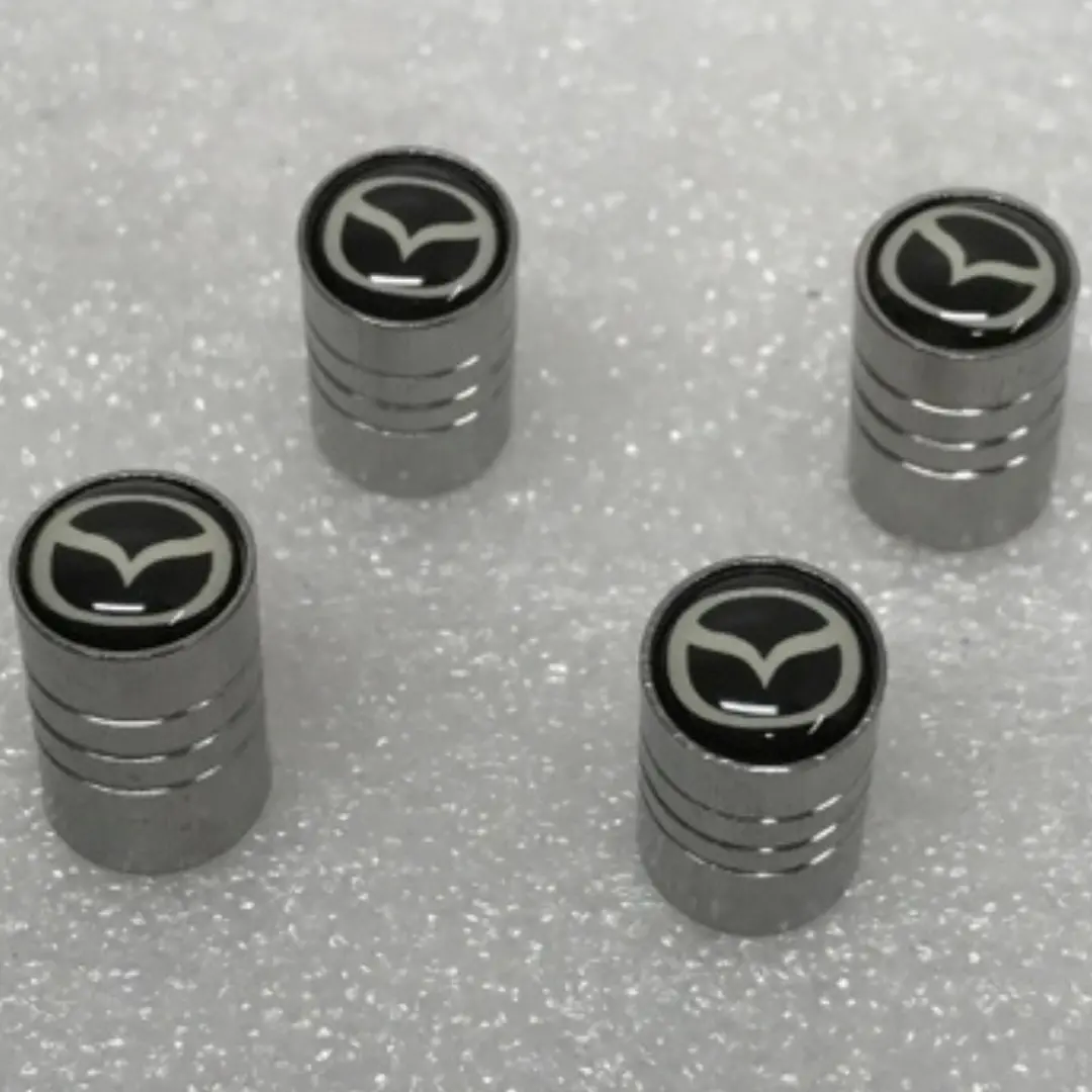 Set Of 4 Universal Mazda Silver Wheel Stem Air Valve Caps 47000Ac9 1