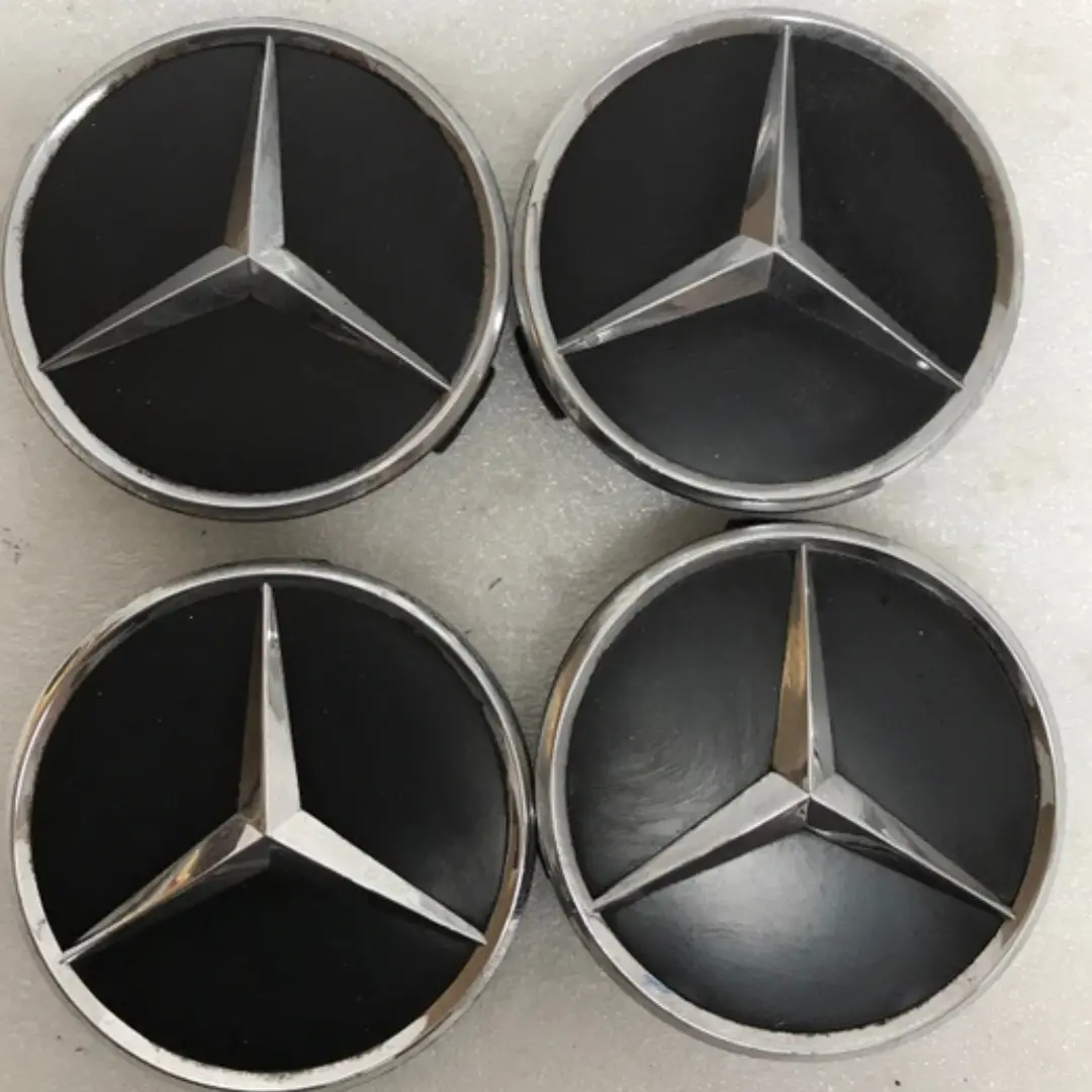 Set Of 4 Mercedes-Benz Matte Black Wheel Center Hub Caps 75Mm Fb7b85ef 1