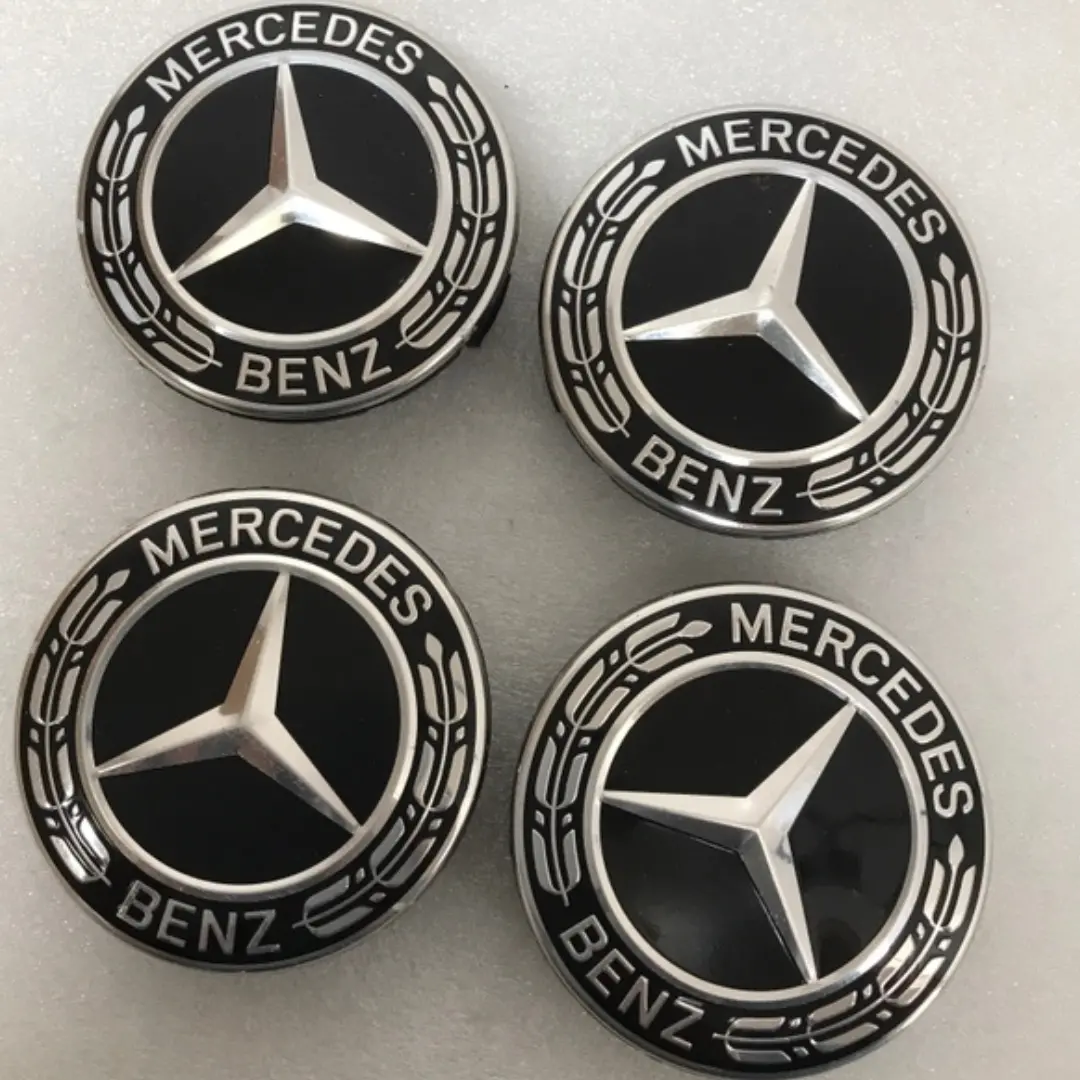 Set Of 4 Mercedes-Benz Black Wheel Center Caps 519325C9 1