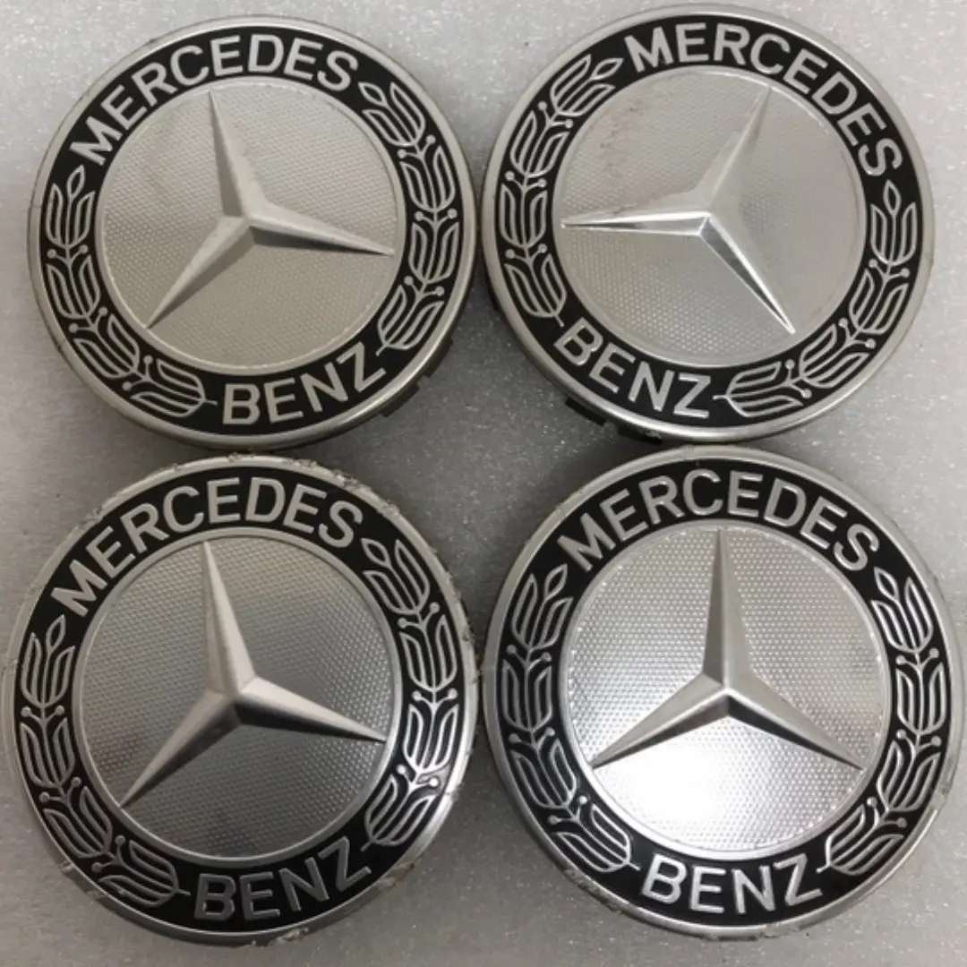 Set Of 4 Mercedes 75Mm Classic Dark Blue Wheel Center Hub Caps 47205Fec 1