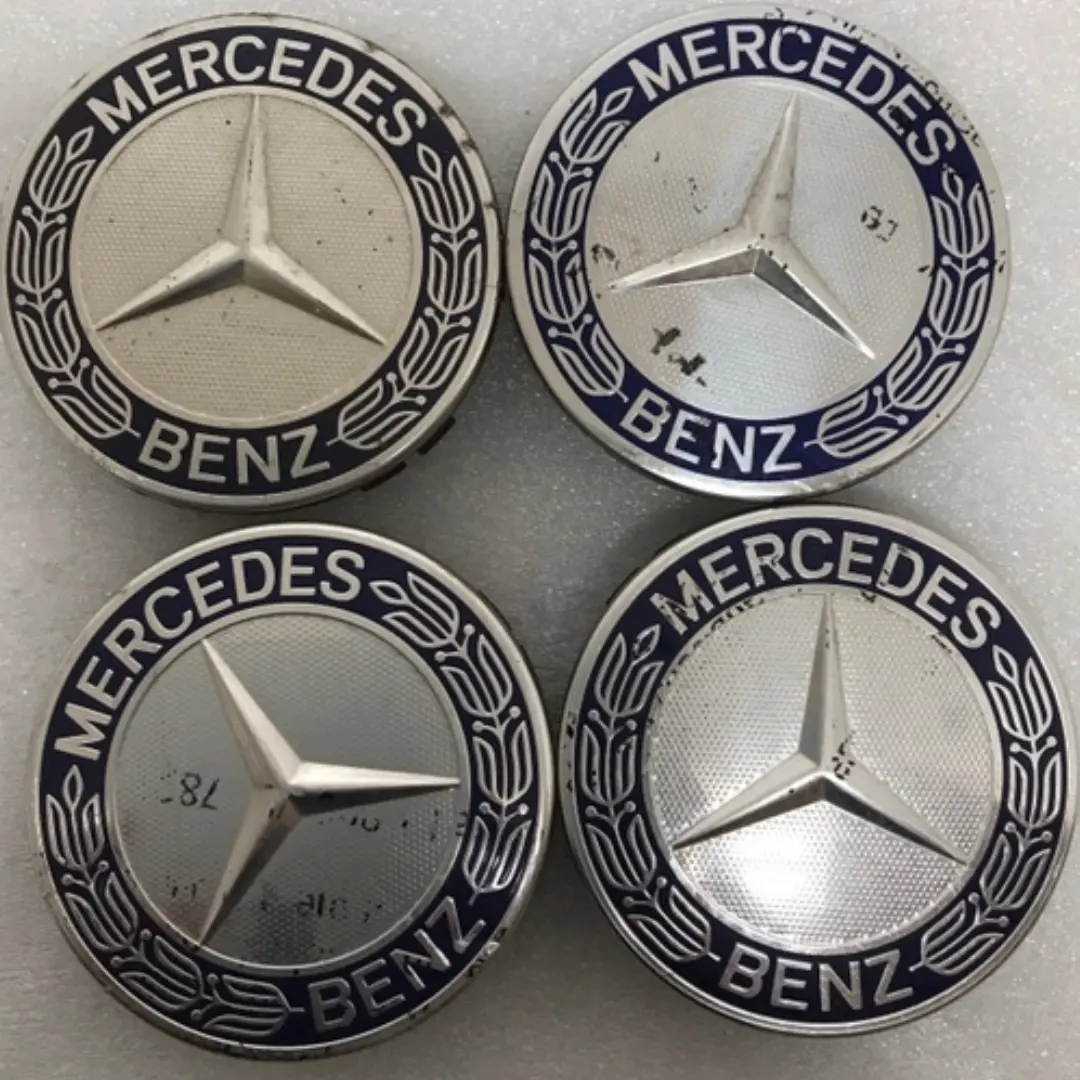 Set Of 4 Mercedes 75Mm Classic Dark Blue Wheel Center Hub Caps Bf8f3550 1
