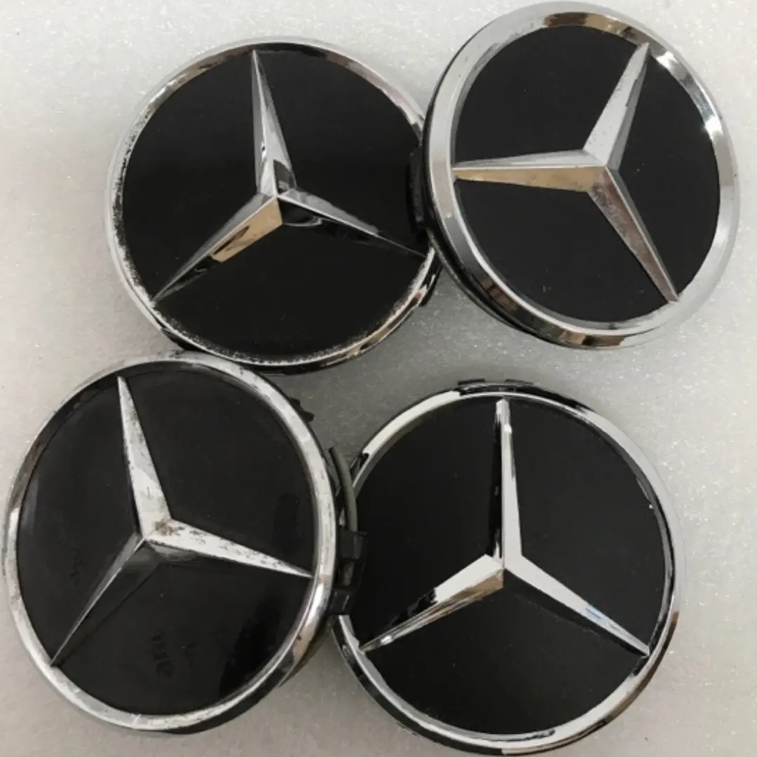 Set Of 4 Mercedes-Benz Matte Black Wheel Center Hub Caps 75Mm 040A7d0b 1