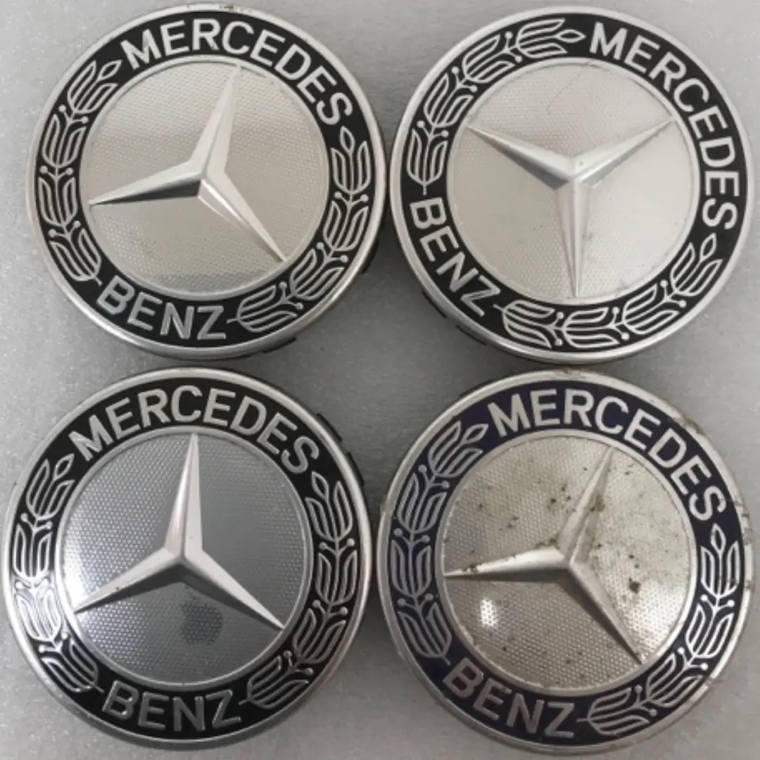 Set Of 4 Mercedes 75Mm Classic Dark Blue Wheel Center Hub Caps Amg 5F0265b0 1