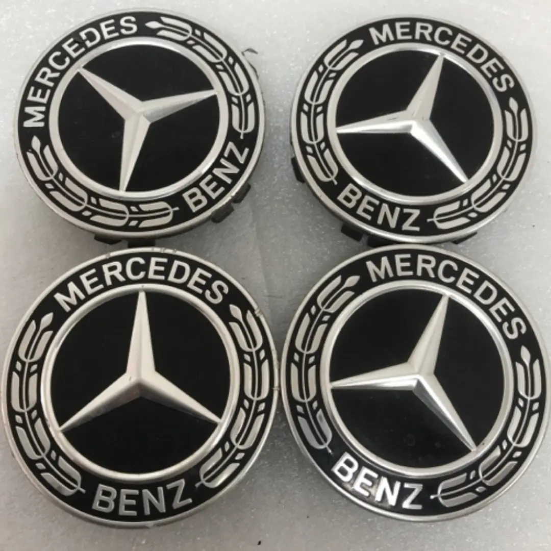 Set Of 4 Mercedes-Benz Black Wheel Center Caps 75Mm A2224002200 128Dc8fb 1