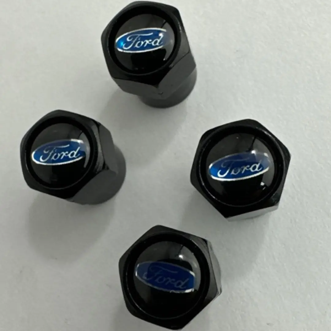 Set Of 4 Universal Ford Black Wheel Stem Air Valve Caps 87F3ced9 1