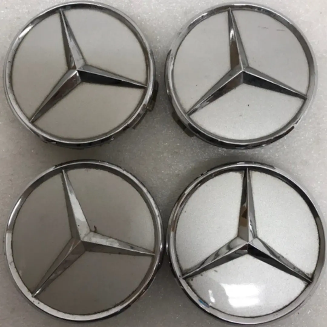 Set Of 4 Mercedes Silver Wheel Center Hub Caps Emblem 75Mm E73d6b2c 1