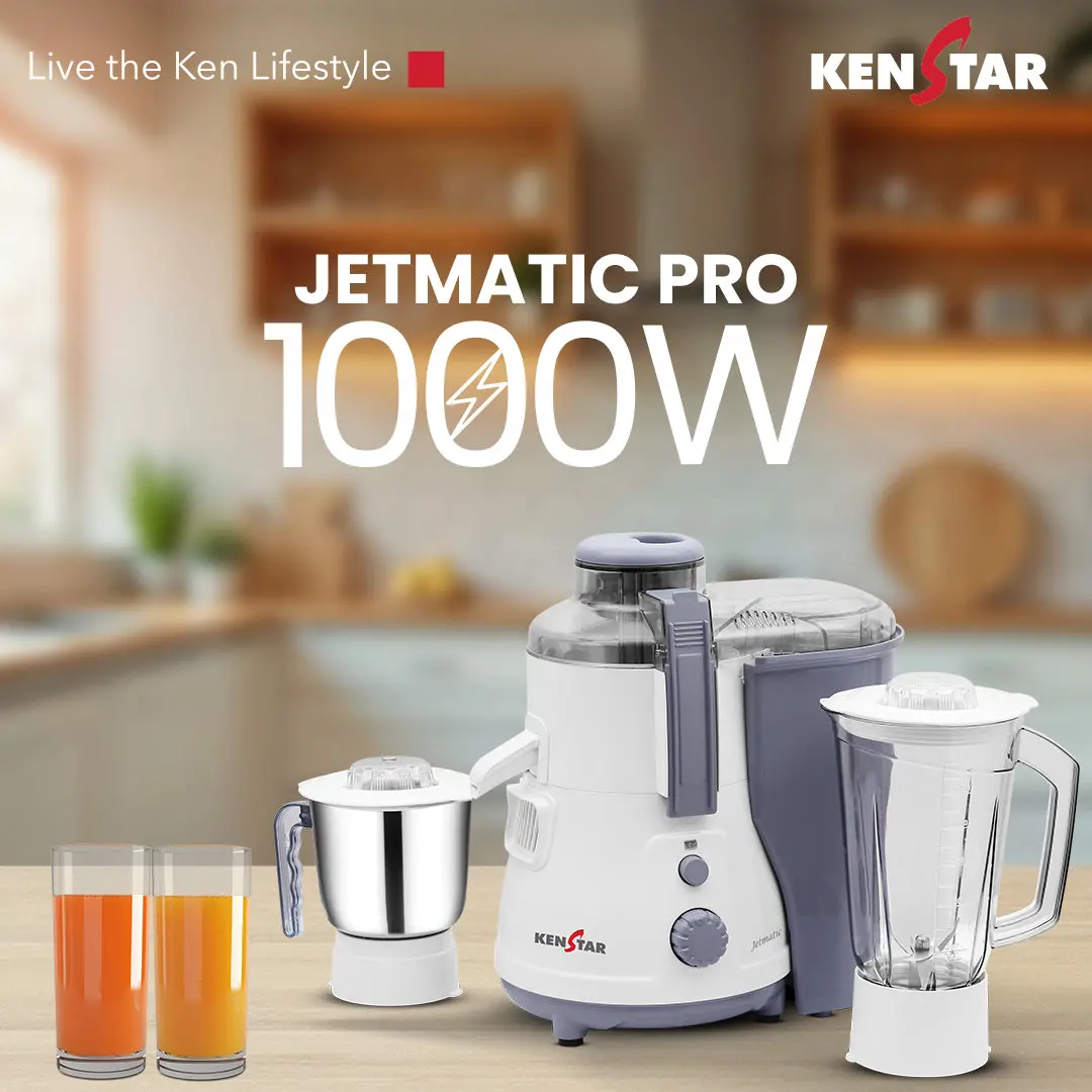 Jetmatic Pro, 1000W Endura Plus 100% Copper Motor, Juicer Mixer Grinder 1