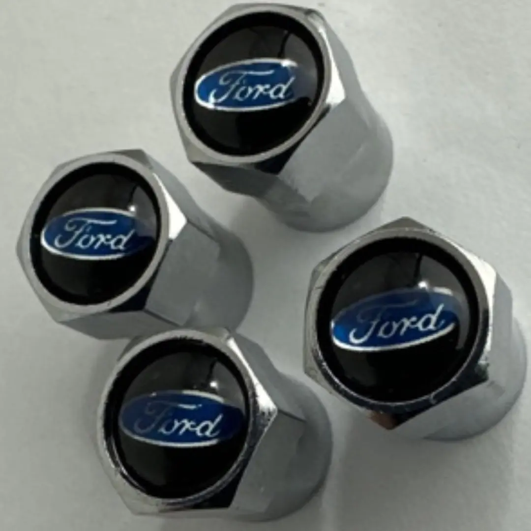 Set Of 4 Universal Ford Silver  Wheel Stem Air Valve Caps Ab476cfa 1