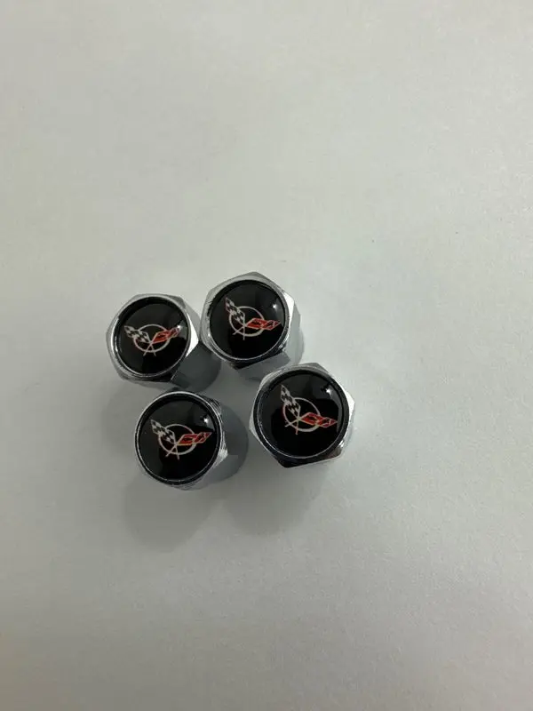 Set Of 4 Universal Corvette Silver Wheel Stem Air Valve Caps 4996F227 1