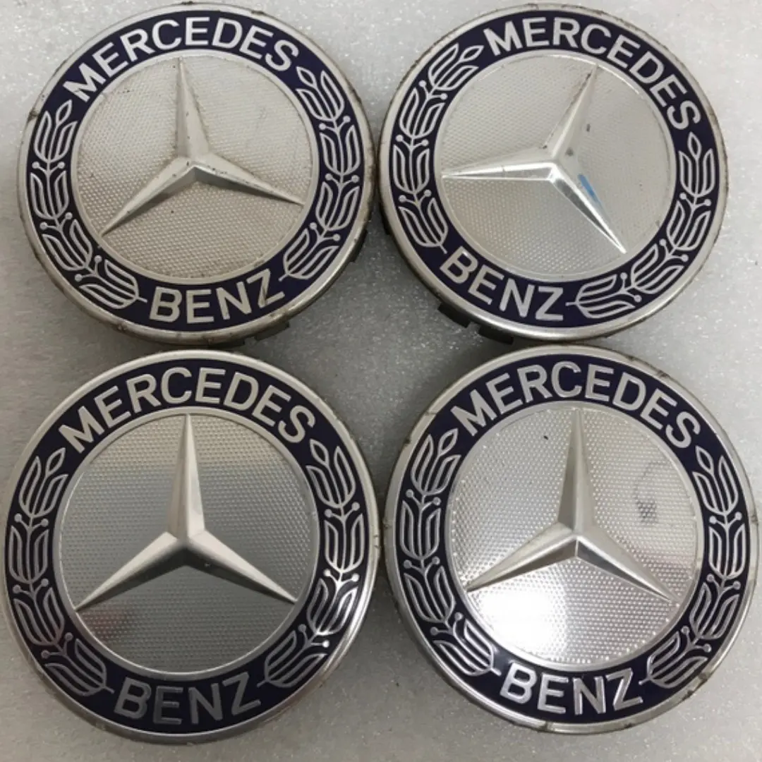 Set Of 4 Mercedes 75Mm Classic Dark Blue Wheel Center Hub Caps Bf553afc 1