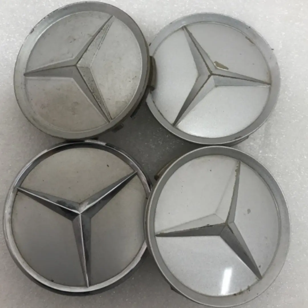 Set Of 4 Mercedes-Benz Silver Wheel Center Hub Caps 75Mm D14454d2 1