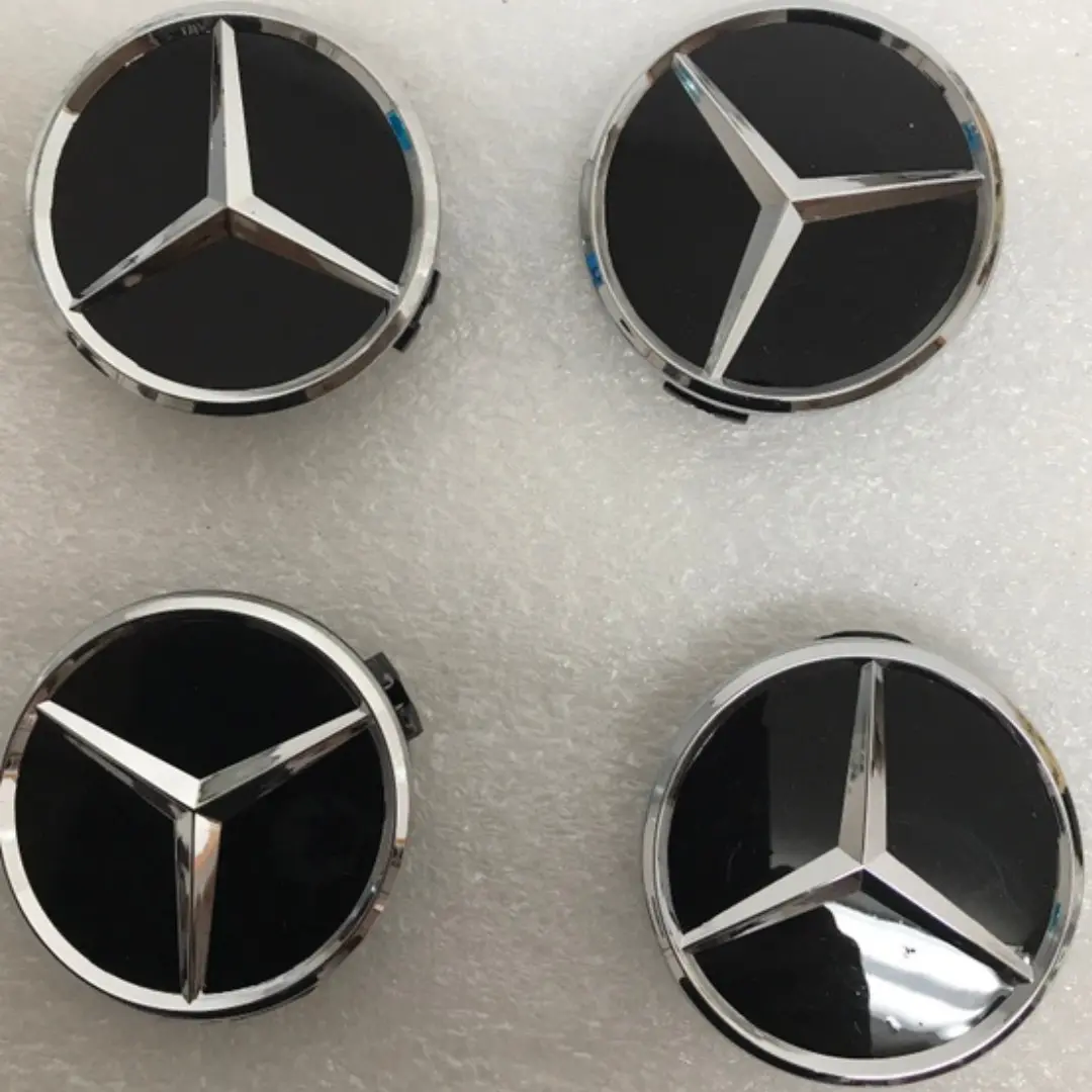 Set Of 4 Mercedes-Benz Matte Black Wheel Center Hub Caps 75Mm 946900B2 1