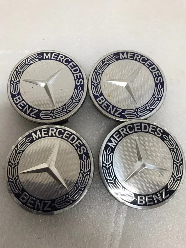 Set Of 4 Mercedes 75Mm Classic Dark Blue Wheel Center Hub Caps 6C77f5f5 1