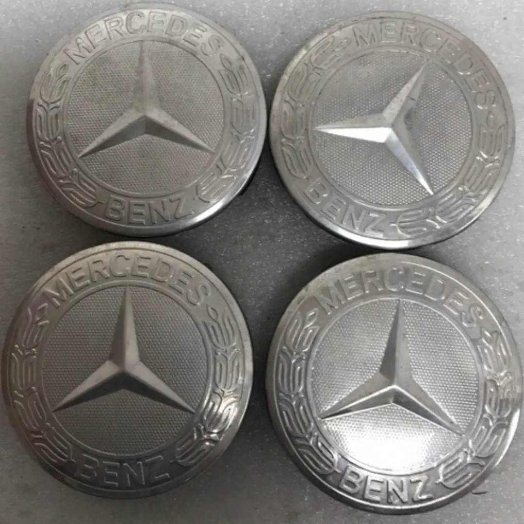 Set Of 4 Mercedes 75Mm Classic Silver Wheel Center Hub Caps Amg Dd8b87a3 1
