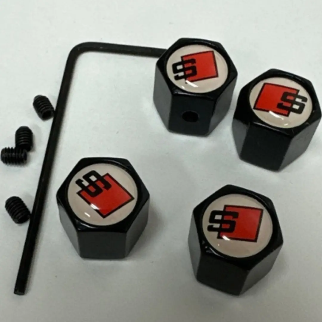 Set Of 4 Universal S Wheel Stem Air Valve Caps Anti-Theft Cover Kit 0A0405fdw 1
