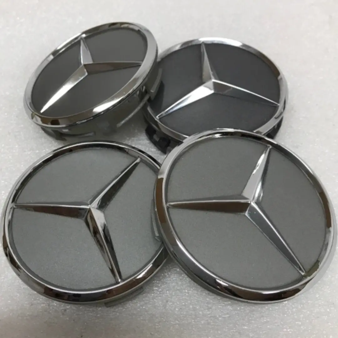 Set Of 4 Mercedes-Benz Gray Wheel Center Hub Caps Dd4e1257 1
