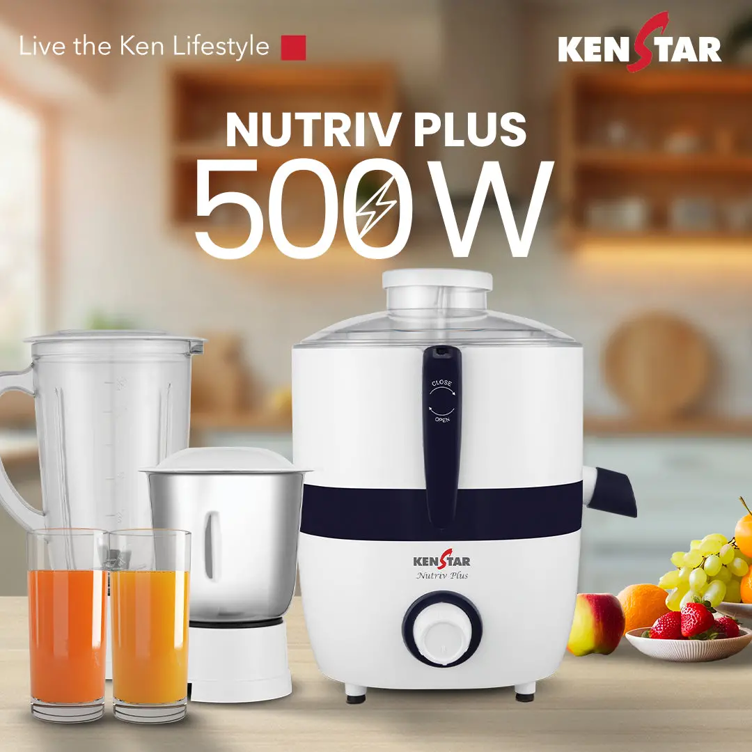 Nutriv Plus Juicer Mixer Grinder With 500W Power Plus Turbo Motor 1