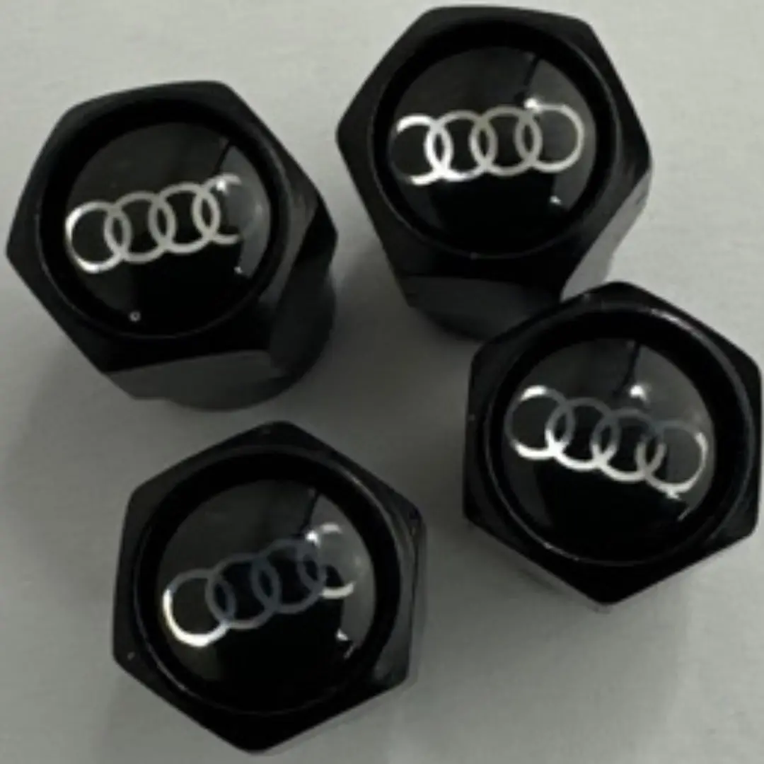 Set Of 4 Universal Audi Black Wheel Stem Air Valve Caps 914740Acb 1