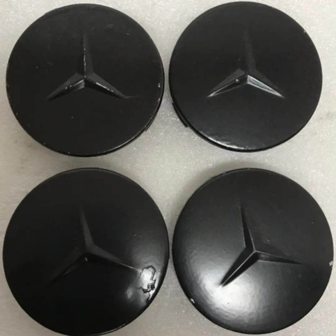 Set Of 4 Mercedes 75Mm Center Hub Caps Amg Black A1714000025 Fad24def 1