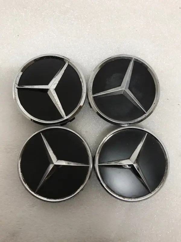 Set Of 4 Mercedes-Benz Matte Black Wheel Center Hub Caps 75Mm A026bf70 1