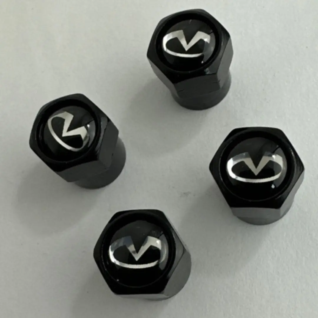 Set Of 4 Universal Infiniti Black Wheel Stem Air Valve Caps D3debc64b 1