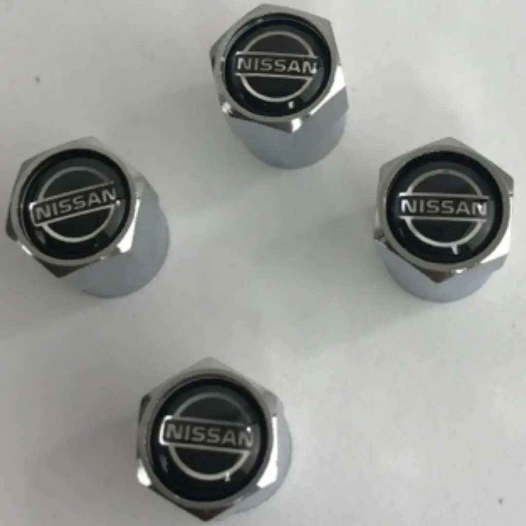 Set Of 4 Universal Nissan Silver Wheel Stem Air Valve Caps D72ac3e6 1