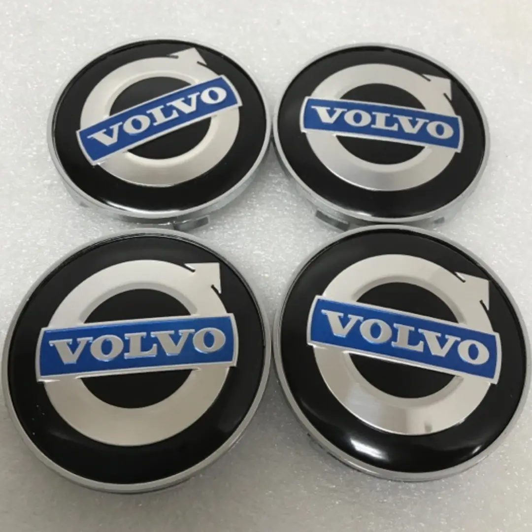 Set Of 4  Volvo Iron Mark Alloy Black Wheel Center Cap 0A649f19 1