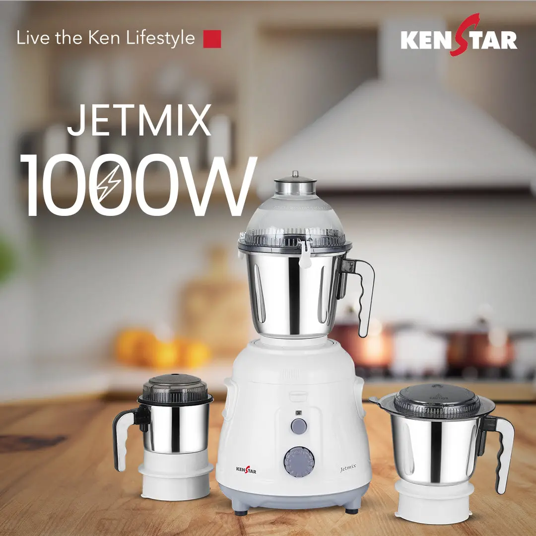 Jetmix, 1000W Endura Plus 100% Copper Motor, Mixer Grinder 1