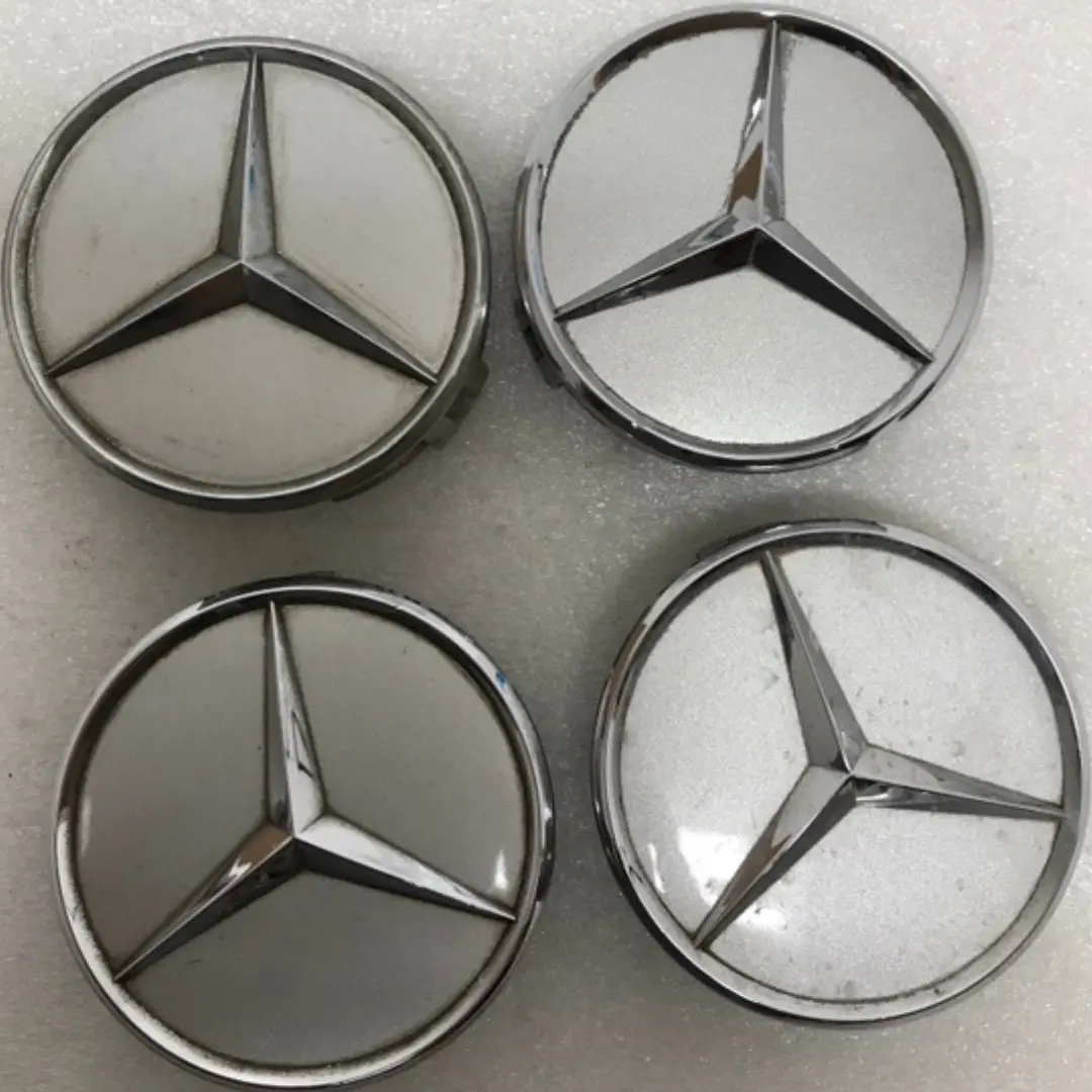 Set Of 4 Mercedes-Benz Silver Wheel Center Hub Caps 75Mm 7C9f0abf 1